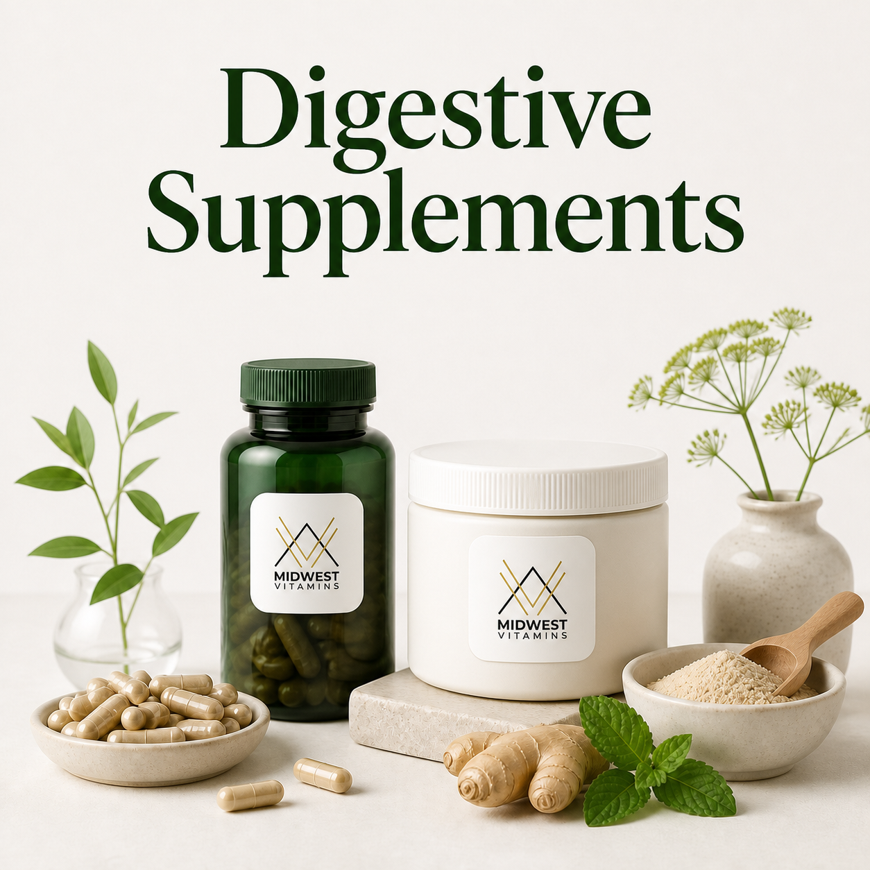 Digestive Supplements category image with Midwest Vitamins branding