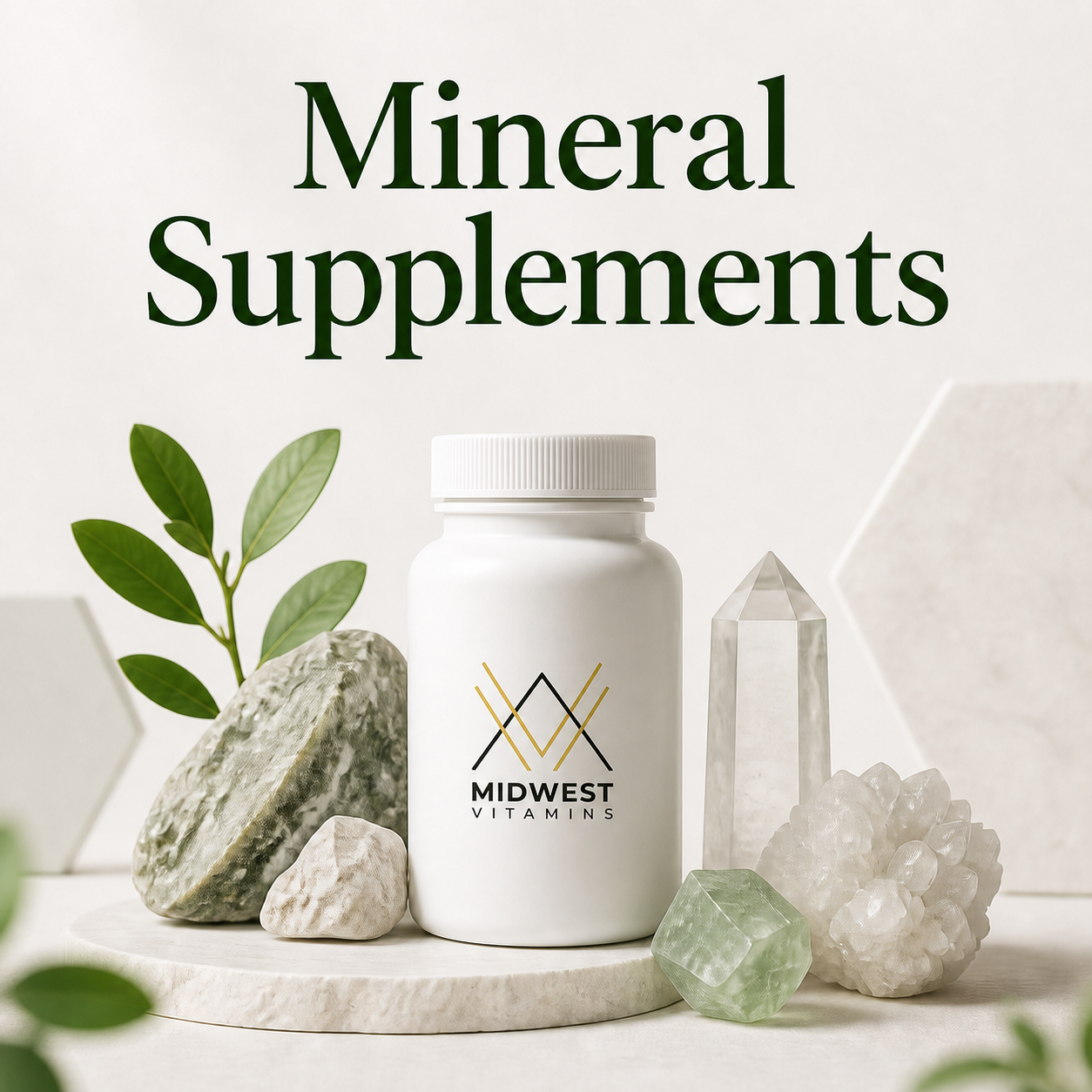 Mineral Supplements category image with Midwest Vitamins branding