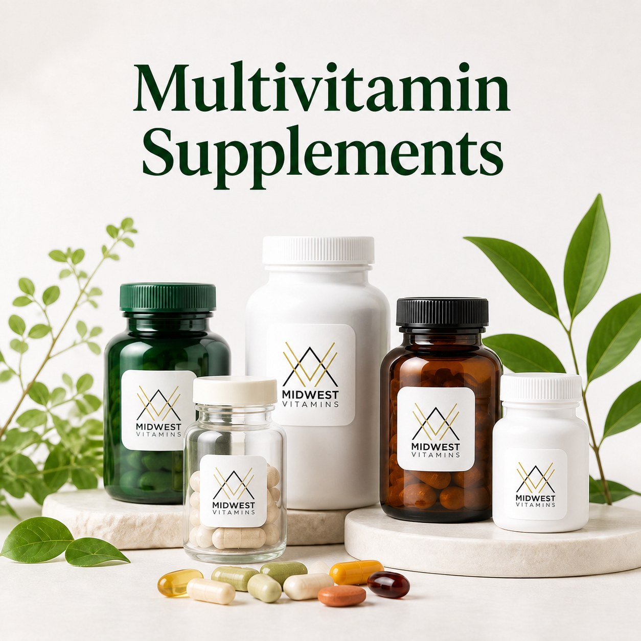 Multivitamin Supplements category image with Midwest Vitamins branding