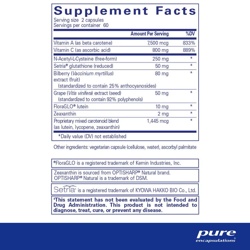 Pure Encapsulations Macular Support Formula - 120 Capsules