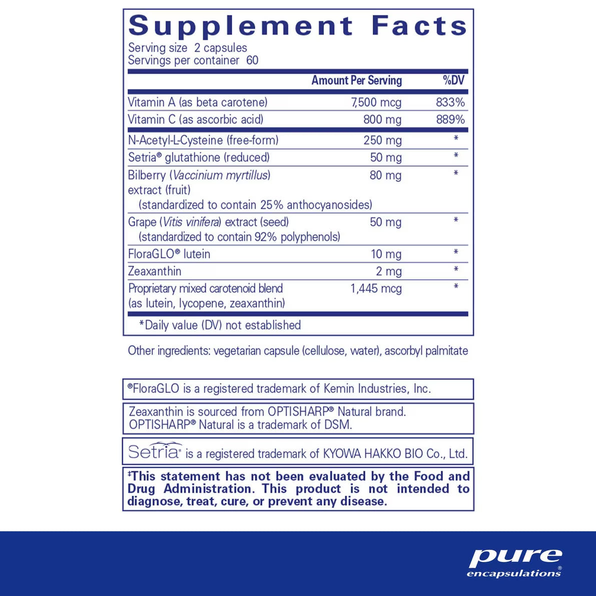 Pure Encapsulations Macular Support Formula - 120 Capsules