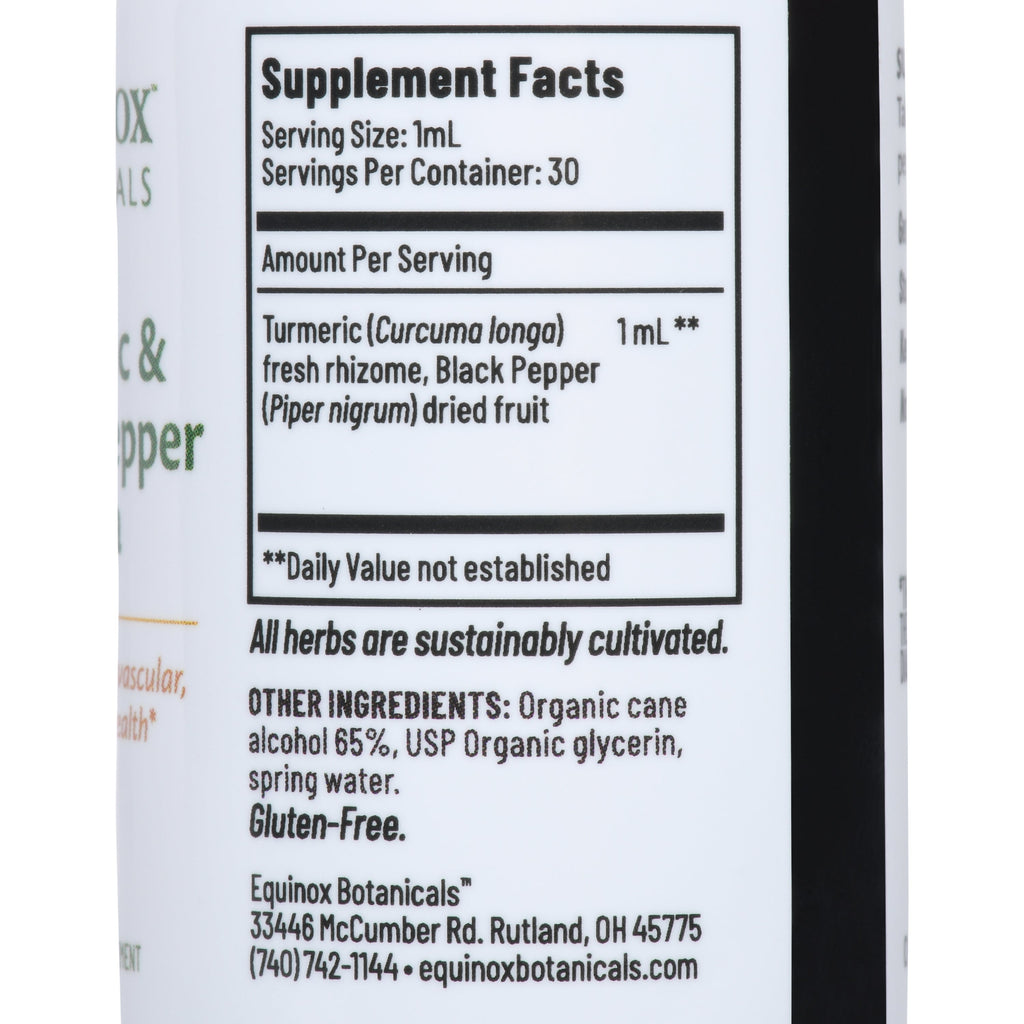 Equinox Botanicals Turmeric & Black Pepper Formula, 1 fl oz