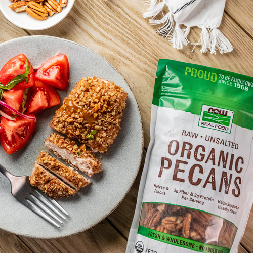 NOW Foods Organic Raw Unsalted Pecans 10 oz | Premium Pecans