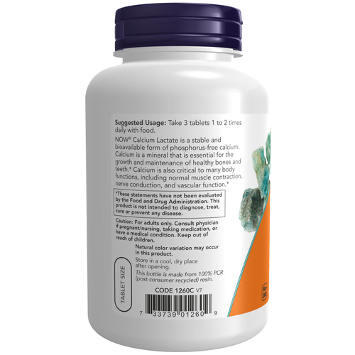 NOW Foods Calcium Lactate 250 Tablets