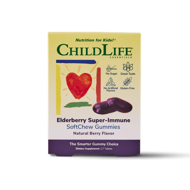 ChildLife Elderberry SoftChew Gummies 27 Tablets Kids Formula