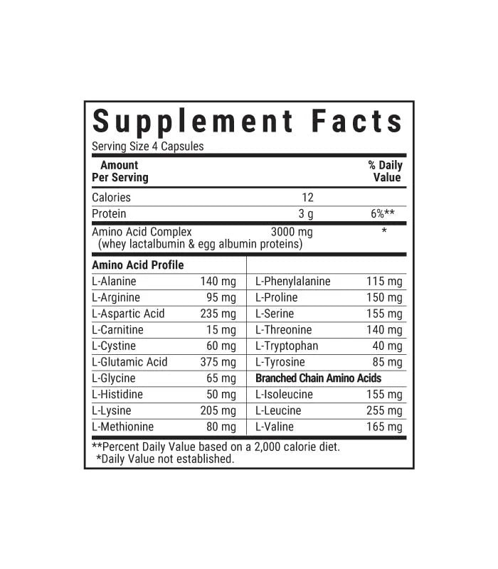 Bluebonnet Vitamins Amino Acid 750 mg - 60 Vegetable Capsules