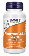 NOW Foods PharmaGABA® 250 mg - 60 Veg Capsules front package image