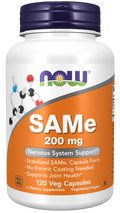 NOW Foods SAMe 200 mg - 120 Veg Capsules front package image