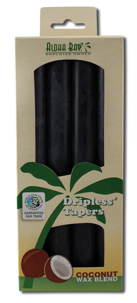 Aloha Bay Black Unscented Taper Candle, 9 Inch, 1 Count — supplier pack shown; sold as one candle