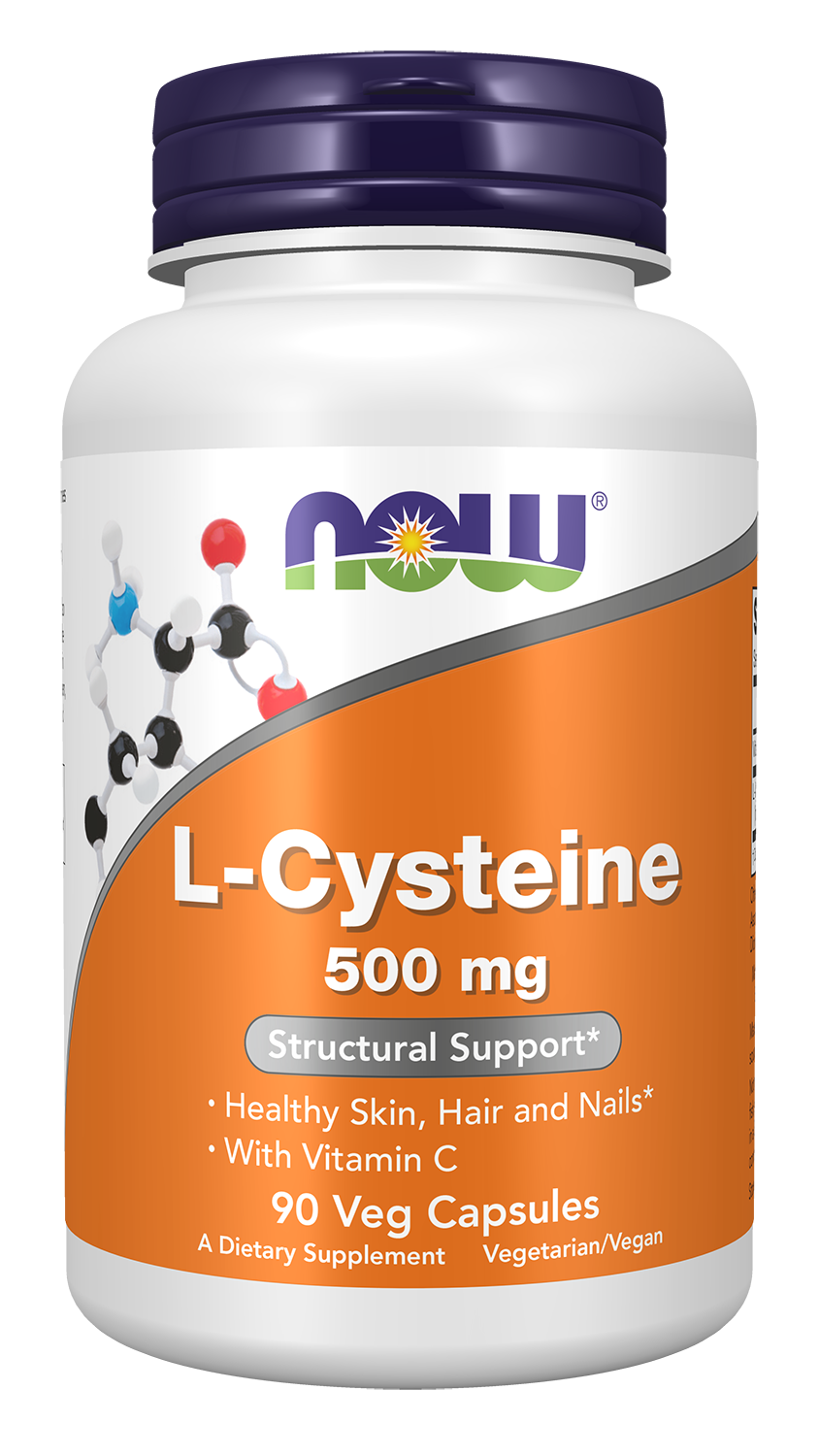 NOW Foods L-Cysteine 500 mg - 90 Veg Capsules front package image
