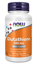 NOW Foods Glutathione 250 mg - 120 Veg Capsules front package image