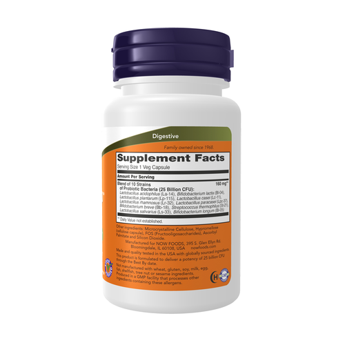 NOW Foods Probiotic-10 25 Billion 50 Veg Capsules