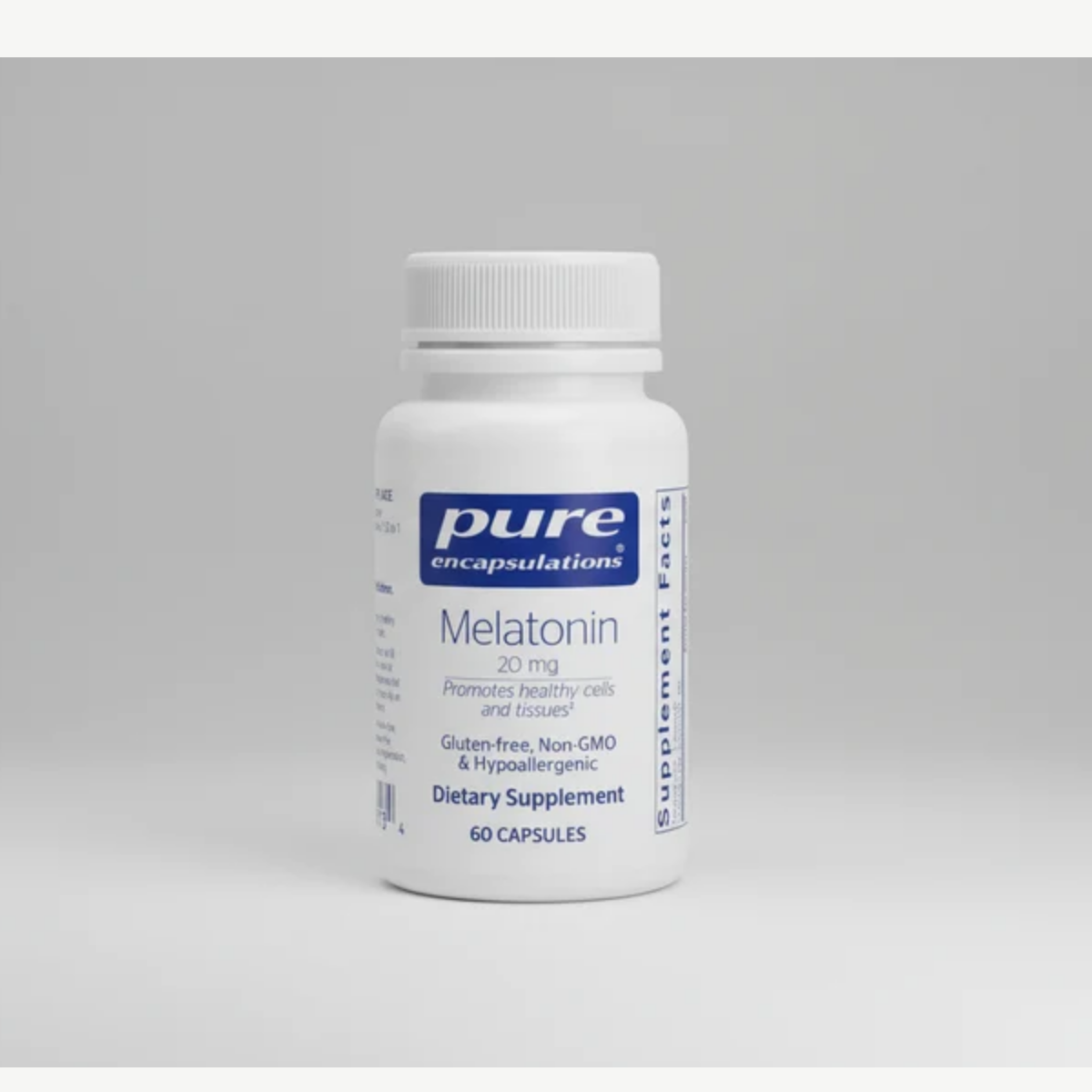 Pure Encapsulations Melatonin 20 mg 60 Capsules front label