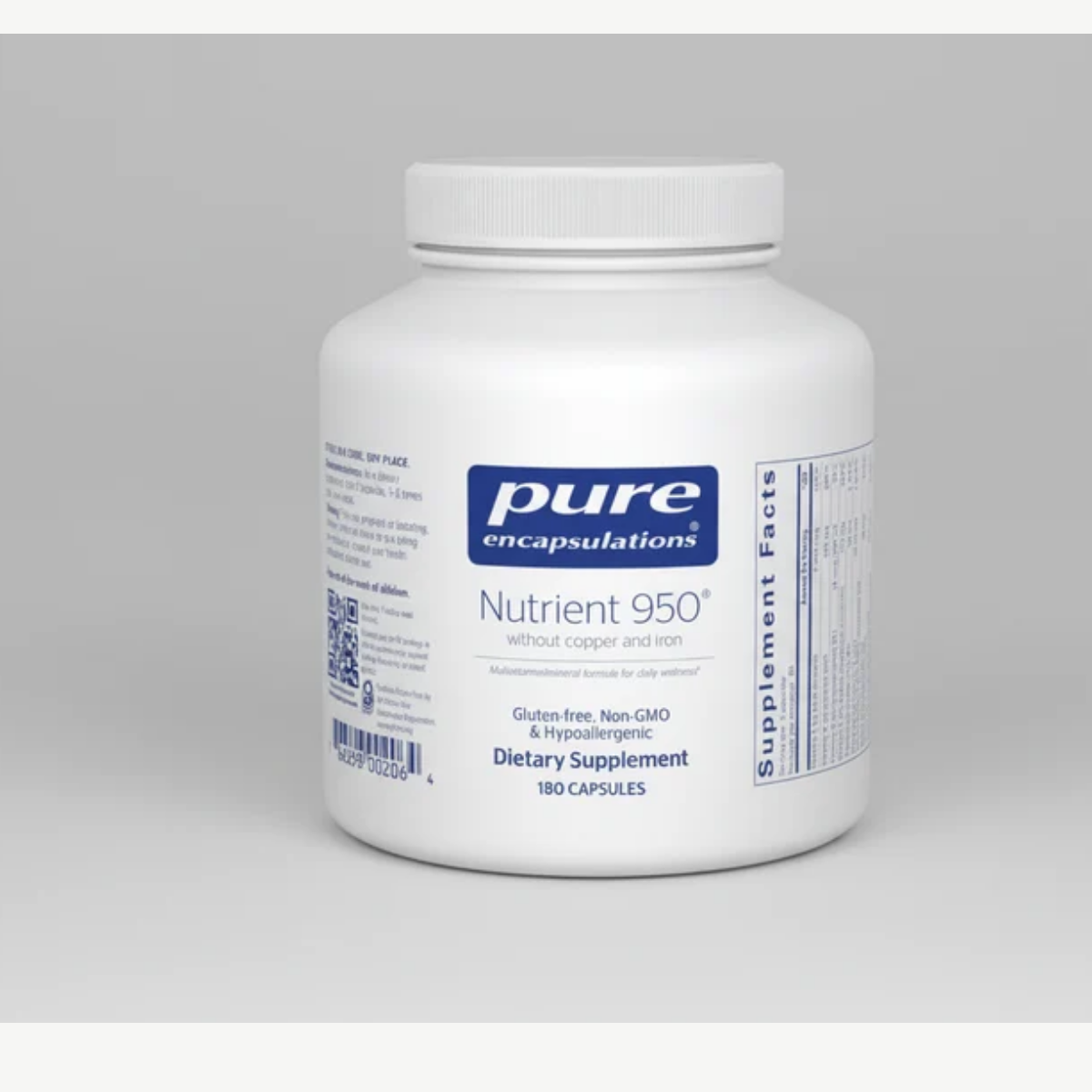Pure Encapsulations Nutrient 950 Without Copper and Iron - 180 Capsules front label