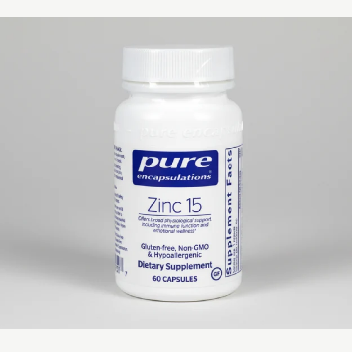 Pure Encapsulations Zinc 15 - 60 Capsules front label