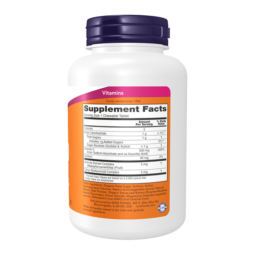 NOW Foods C-500 Cherry Chewable 100 Tablets