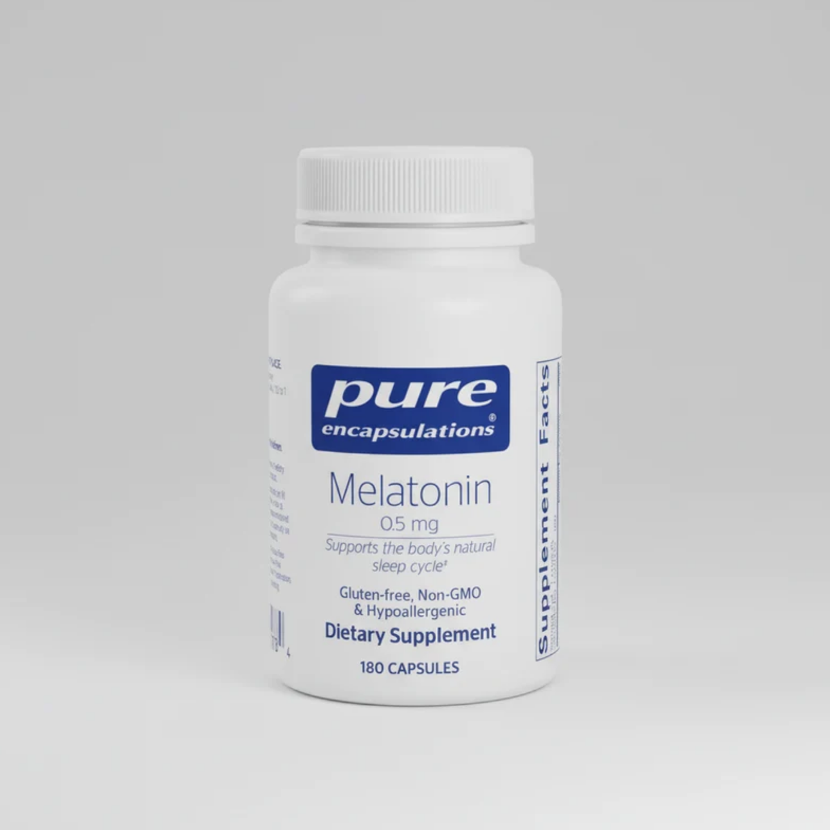 Pure Encapsulations Melatonin 0.5 mg - 180 Capsules front label