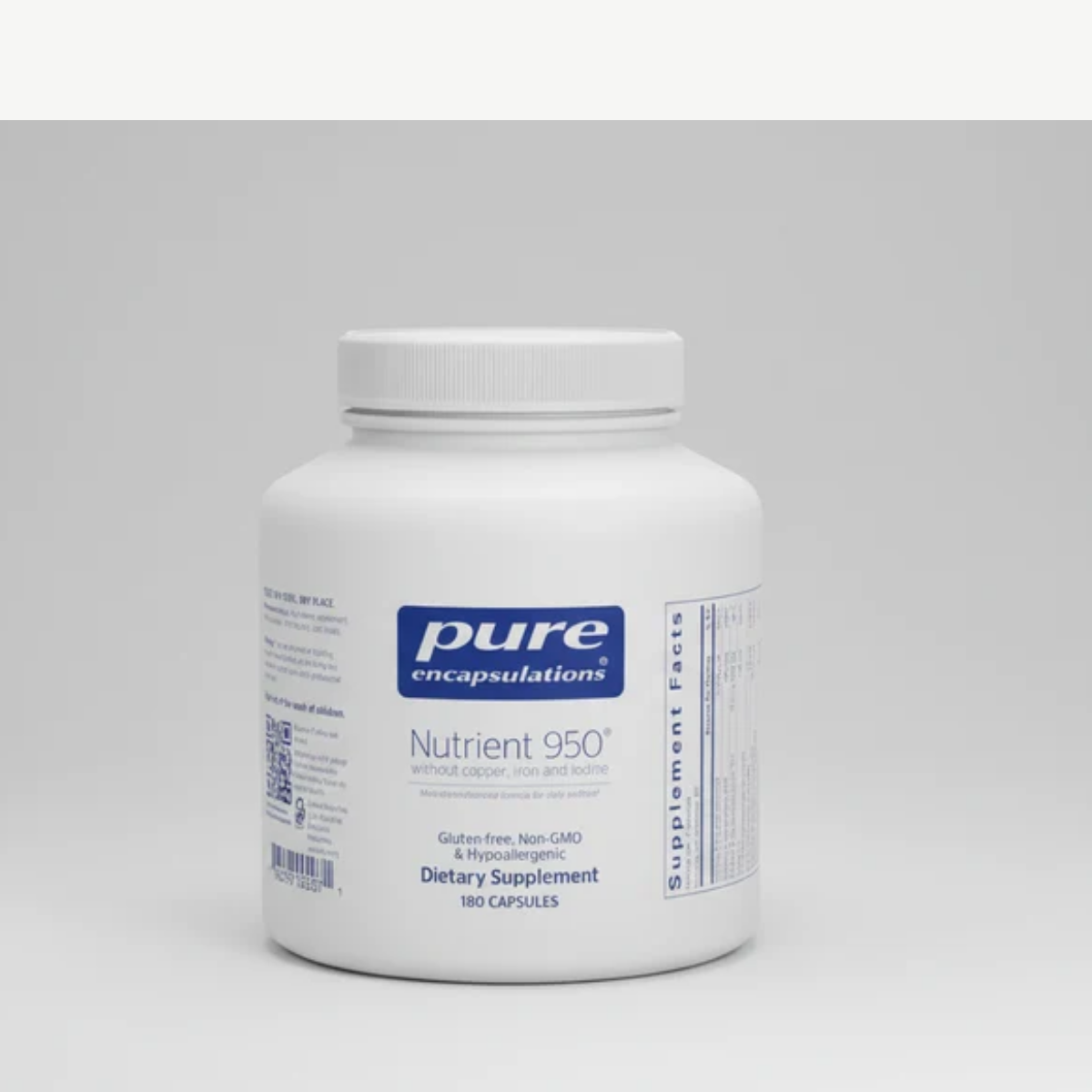 Pure Encapsulations Nutrient 950 Without Copper Iron and Iodine 180 Capsules front label
