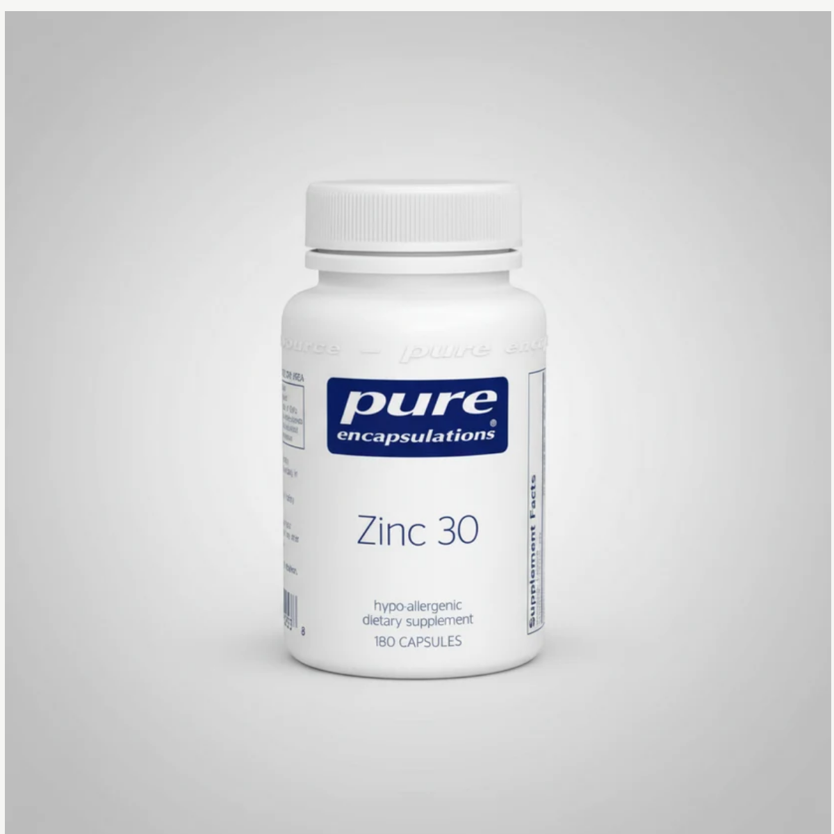Pure Encapsulations Zinc 30 - 180 Capsules front label