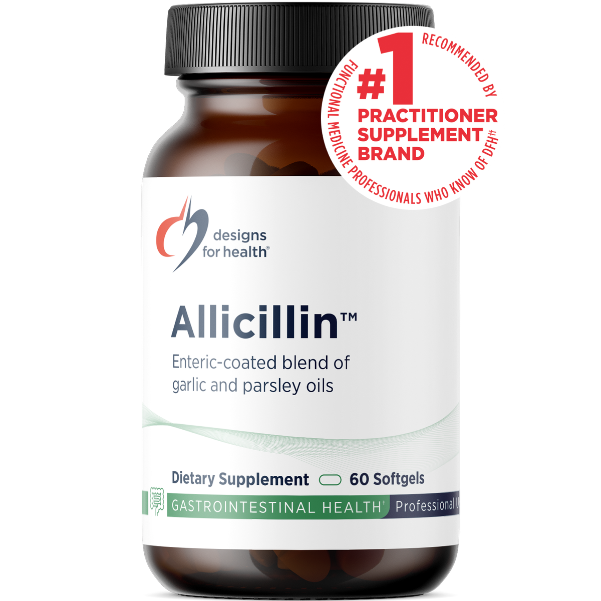 Designs for Health Allicillin 60 softgels front label