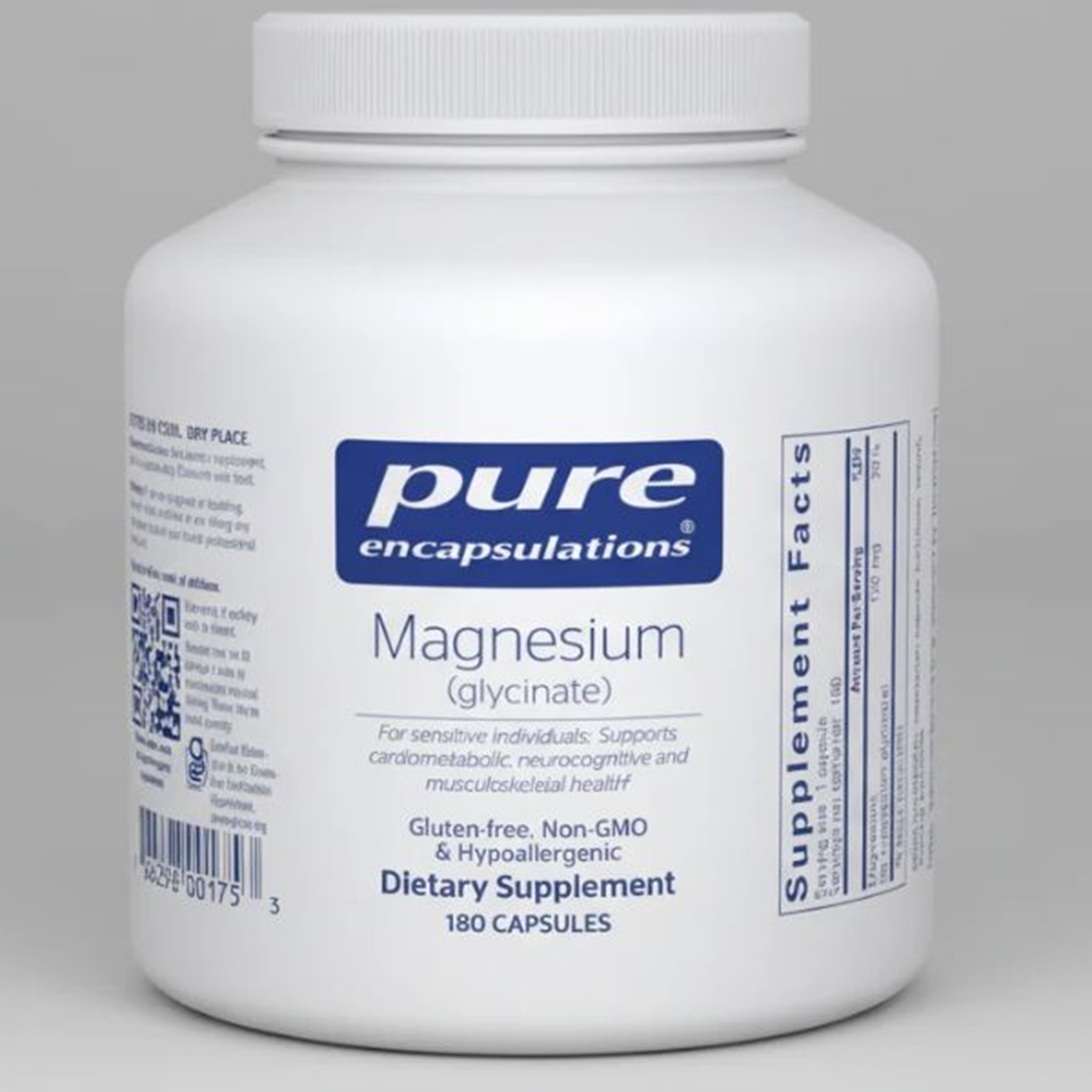 Pure Encapsulations Magnesium Glycinate - 180 Capsules front label