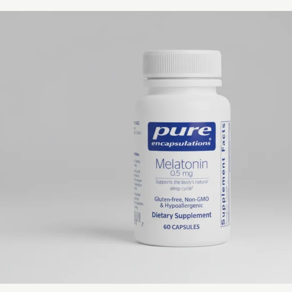 Pure Encapsulations Melatonin 0.5 mg - 60 Capsules front label