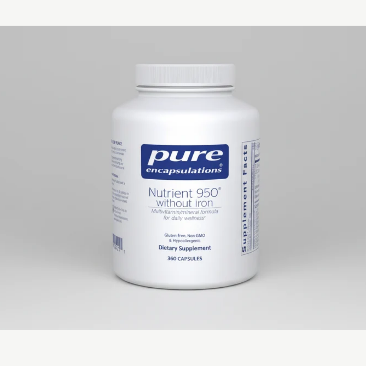 Pure Encapsulations Nutrient 950 Without Iron - 360 Capsules front label