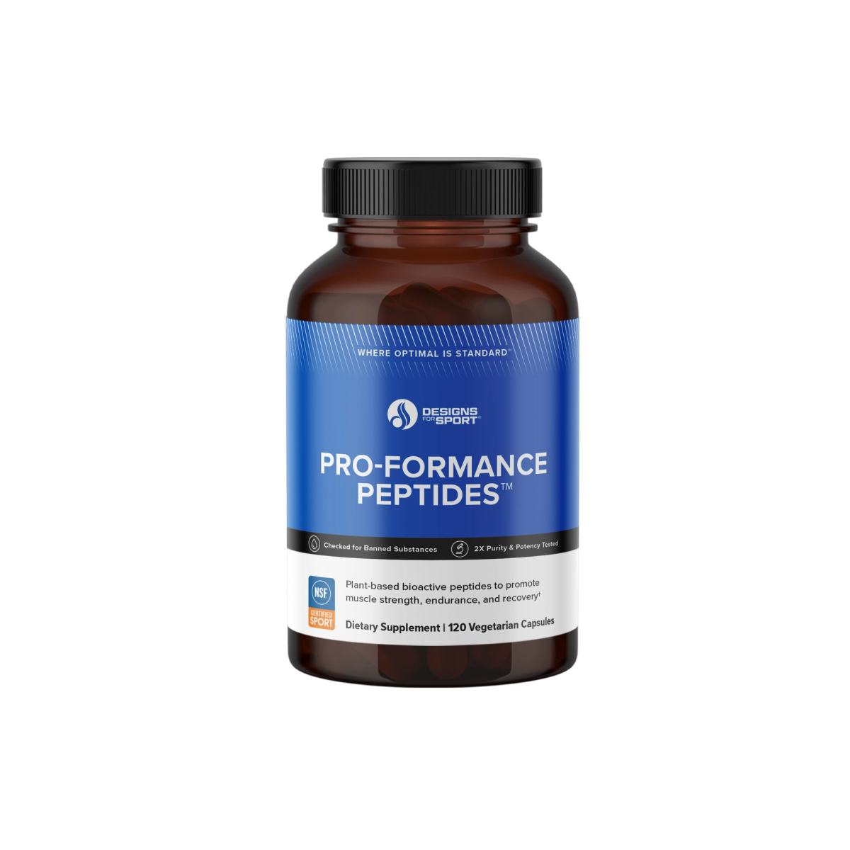 Designs for Health Pro-Formance Peptides 120 Vegetarian Capsules front label