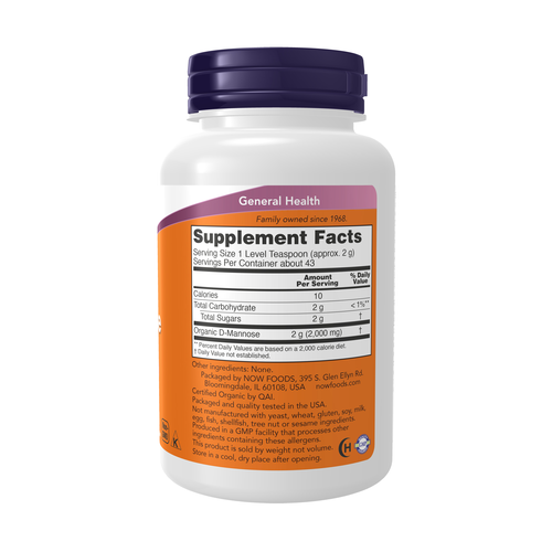 NOW Foods D-Mannose Organic Pure Powder 3 oz