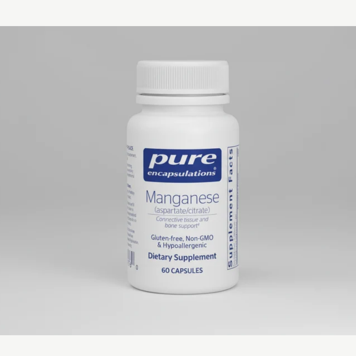 Pure Encapsulations Manganese (Aspartate/Citrate) - 60 Capsules front label
