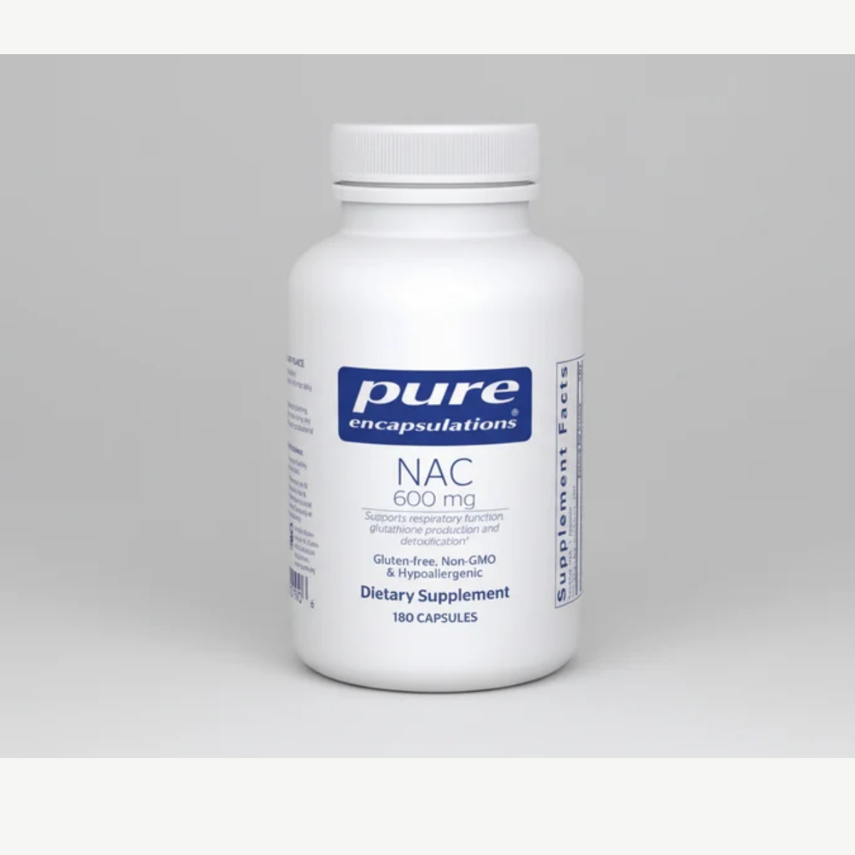 Pure Encapsulations NAC (N-Acetyl-l-Cysteine) 600 mg - 180 Capsules front label