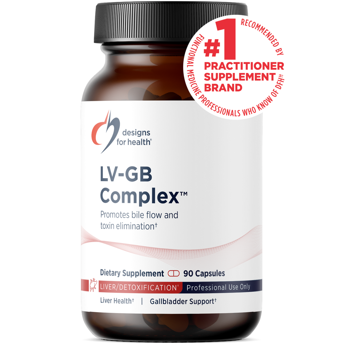 Designs for Health LV-GB Complex 90 capsules front label