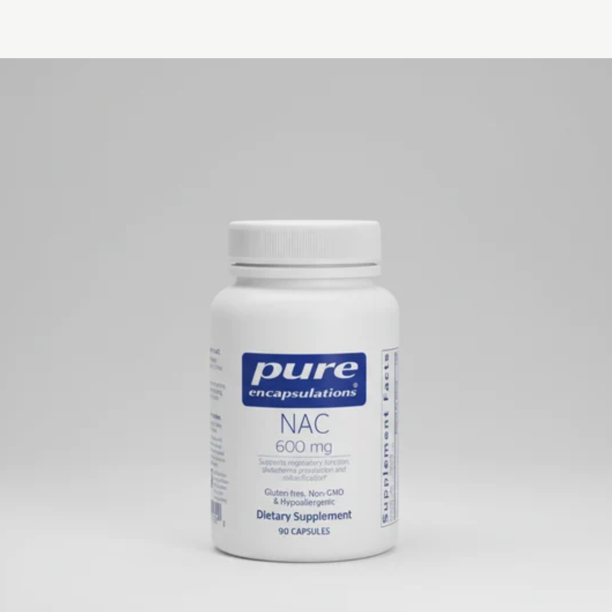 Pure Encapsulations NAC (N-Acetyl-l-Cysteine) 600 mg - 90 Capsules front label
