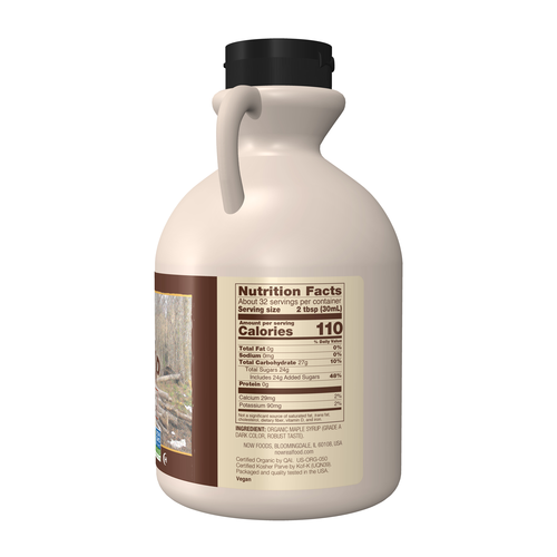 NOW Foods Organic Maple Syrup Grade A Dark Color 32 oz product image 2