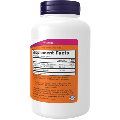 NOW Foods Vitamin C-500 Calcium Ascorbate-C 250 Veg Capsules