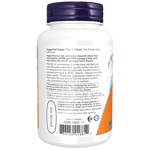 NOW Foods Ultra Omega-3 Fish Oil Bovine Gelatin 90 Softgels | EPA & DHA