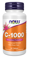 NOW Foods Vitamin C-1000 Sustained Release - 60 Tablets front package image