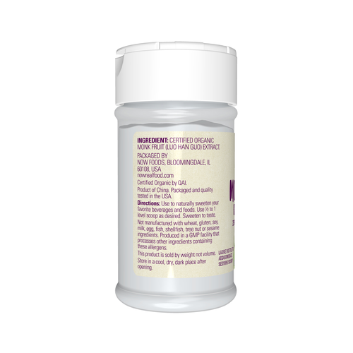 NOW Foods Organic Monk Fruit Extract Powder 0.7 oz | Zero Calorie