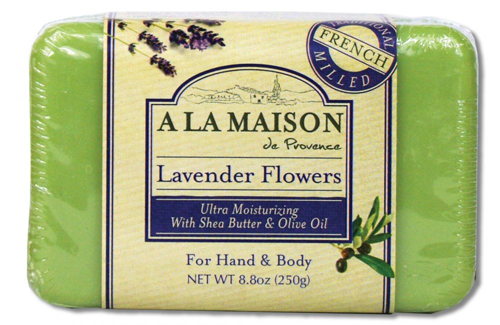 A La Maison Lavender Flowers French milled bar soap, 8.8 oz package
