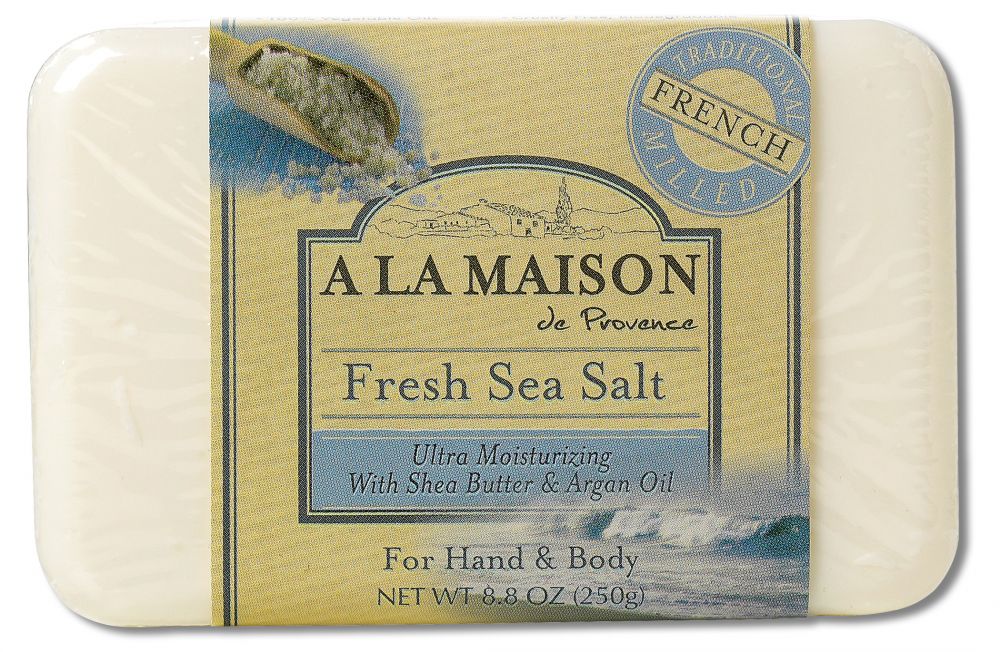 A La Maison Fresh Sea Salt French milled bar soap, 8.8 oz package