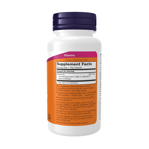 NOW MK-7 Vitamin K-2 180 Veg Capsules