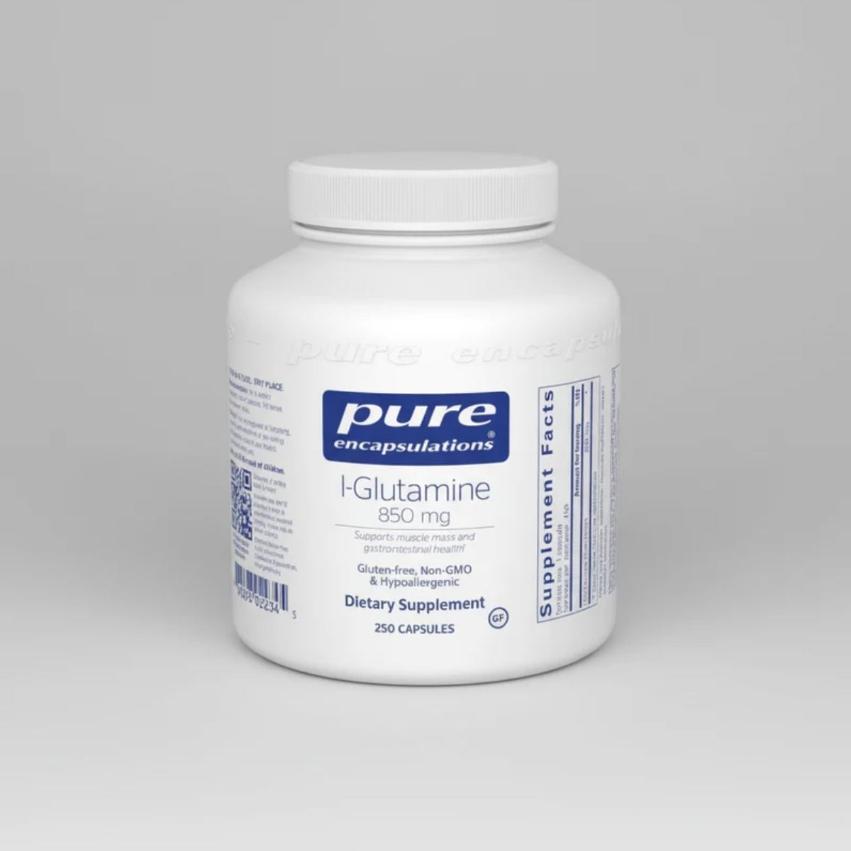 Pure Encapsulations L-Glutamine 850 mg - 180 Capsules front label