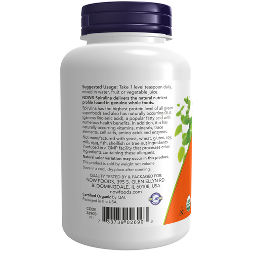 NOW Foods Organic Spirulina Powder 4 oz