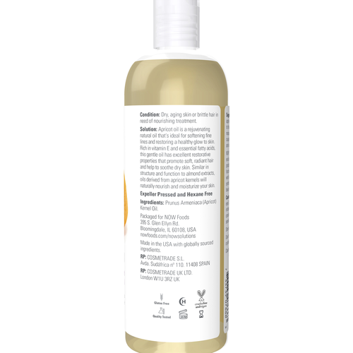 NOW Solutions Apricot Oil 16 oz | Value Size Carrier Oil