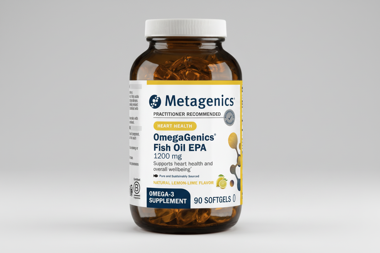 Metagenics OmegaGenics Fish Oil EPA 1200 mg Lemon-Lime Flavor — 60 Softgels