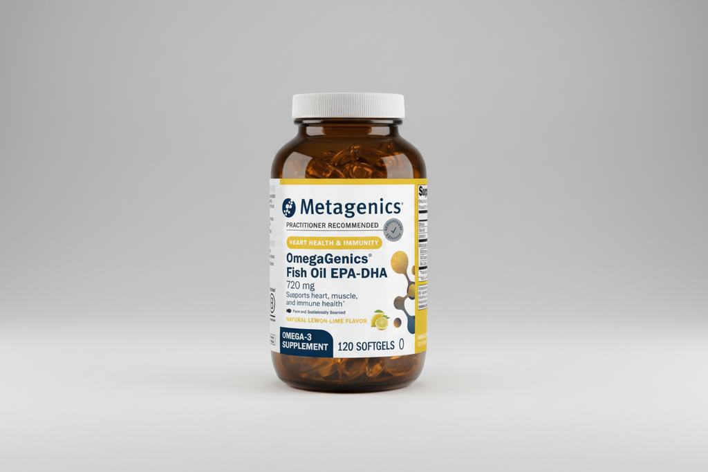 Metagenics OmegaGenics EPA-DHA Fish Oil Lemon-Lime 120 Softgels