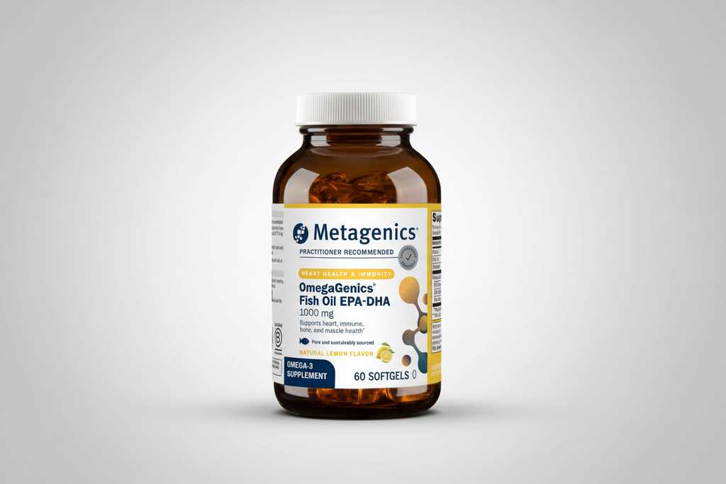 Metagenics OmegaGenics EPA-DHA Fish Oil 1000 mg | Lemon | 60 Softgels