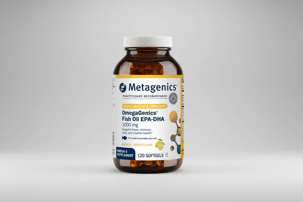 Metagenics OmegaGenics EPA-DHA Fish Oil Lemon 120 Softgels