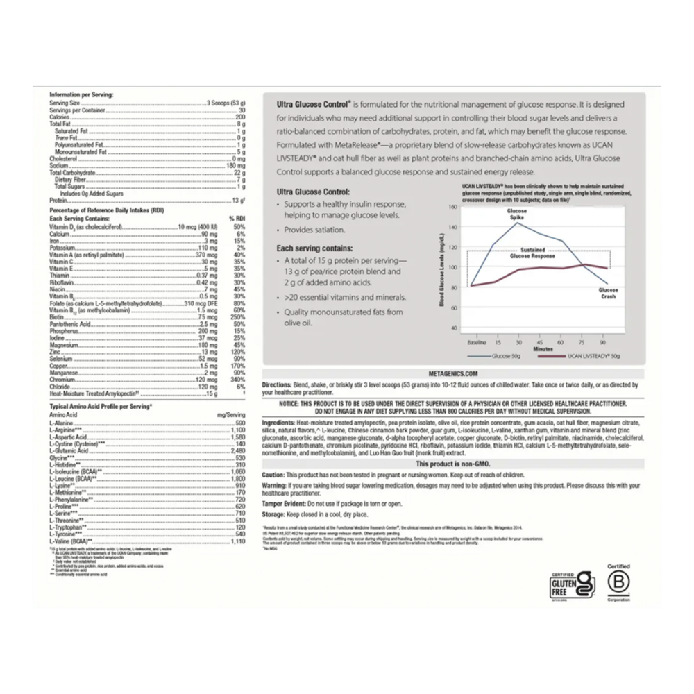 Metagenics Ultra Glucose Control Vanilla 30 Servings