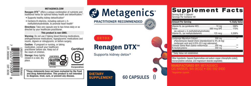 Metagenics Renagen DTX 60 Capsules